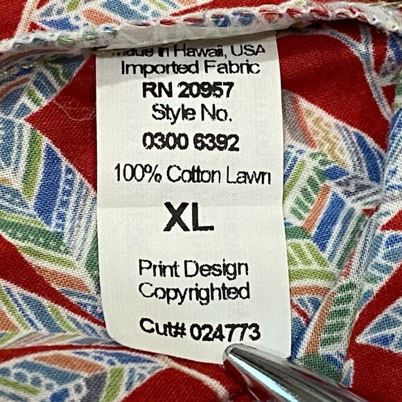 Vintage Tori Richard Cotton Lawn Hawaiian Shirt Mens XL Button Up Short Sleeve - Picture 6 of 6